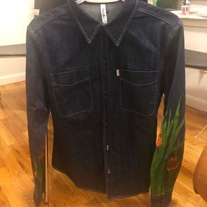 Adam Selma. Work Shirt. Printed Denim